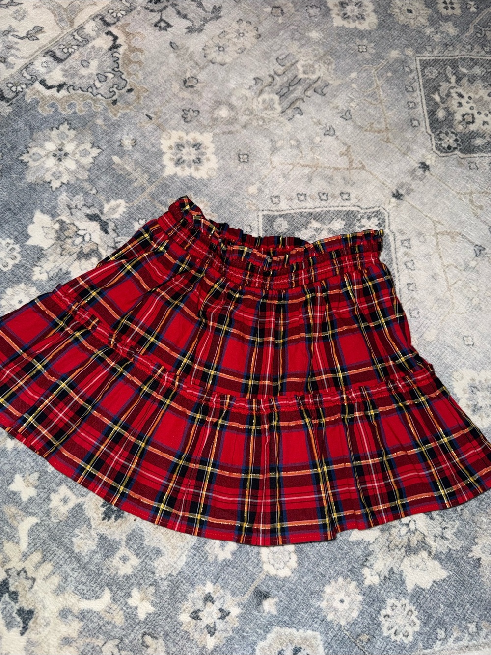 Crewcuts Red Plaid Pleated Mini Skirt